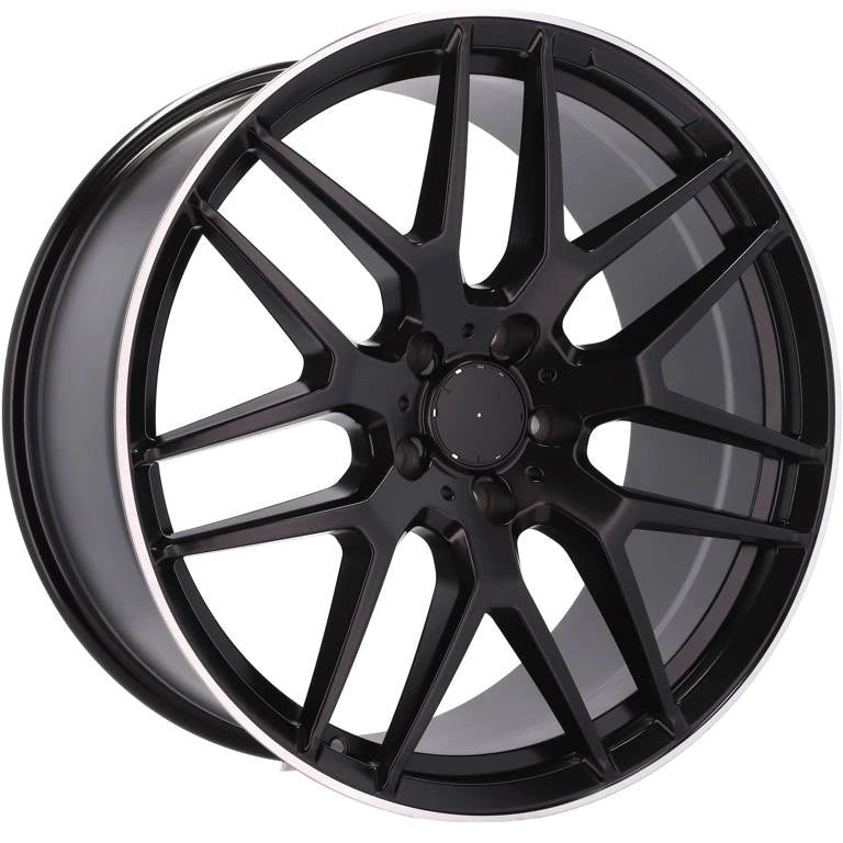 Alu kola pro Mercedes FE115 11.5x22 5x112 ET42 66.6 Black Half Matt & Polished Lip