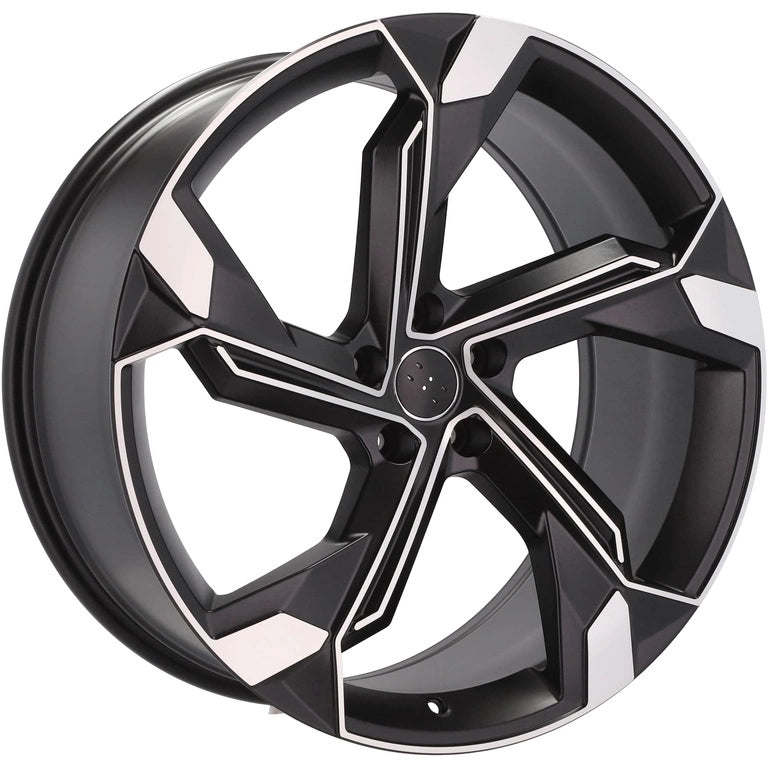 Alu kola pro Audi Y1201 9.5x22 5x112 ET36 66.6 Black Polished Half Matt