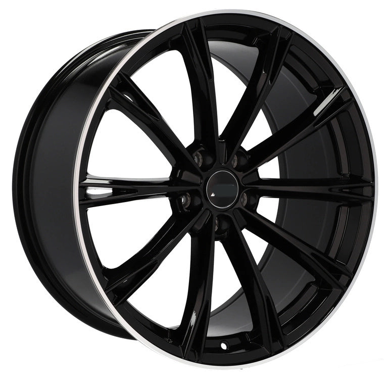 Alu kola pro Audi H5060 9.5x22 5x112 ET20 66.6 Black & Polished Lip