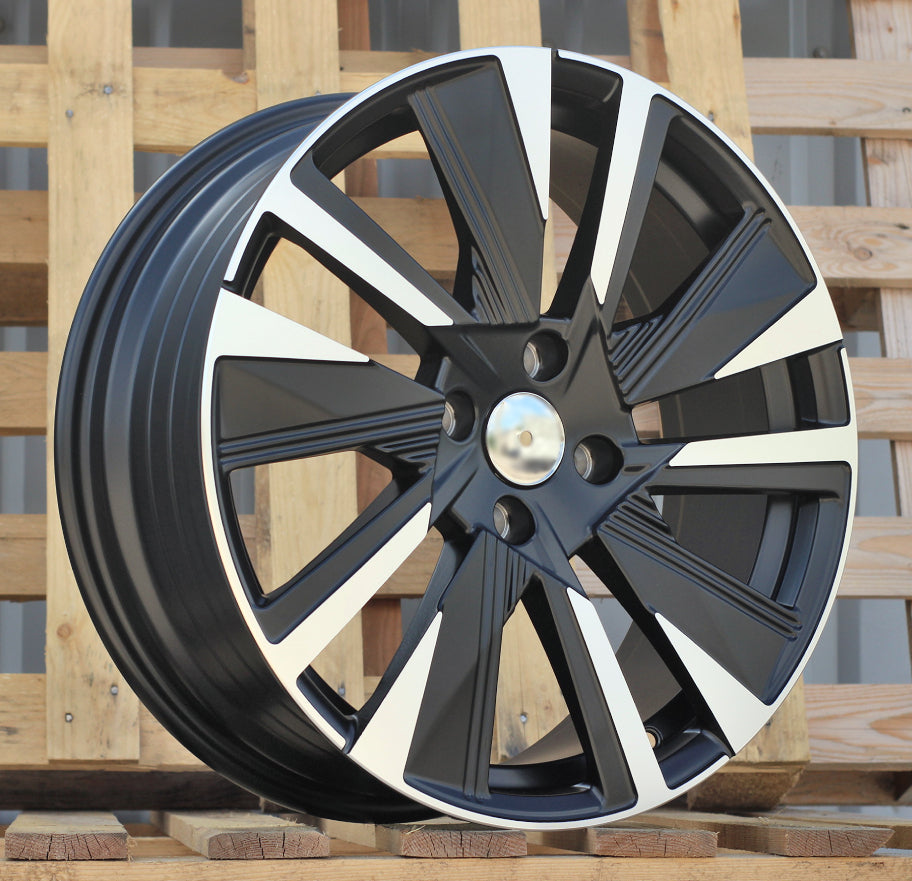 Alu kola pro Peugeot YF1152 7x18 4x108 ET35 65.1 Black Polished Half Matt