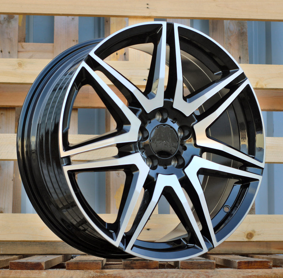 Alu kola pro Mercedes YF7075 8x19 5x112 ET52 66.6 Black Polished