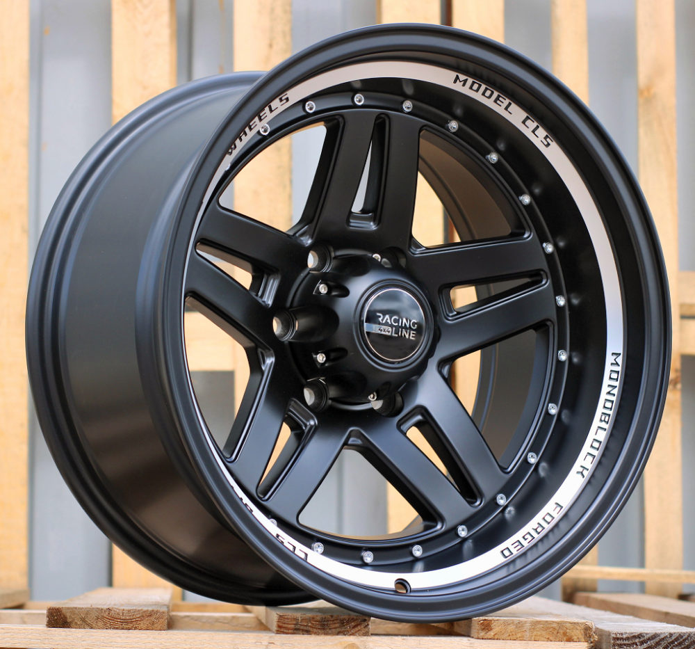 Alu kola pro Offroad BK936 10x15 5x139.7 ET-44 Black Half Matt & Polished Lip