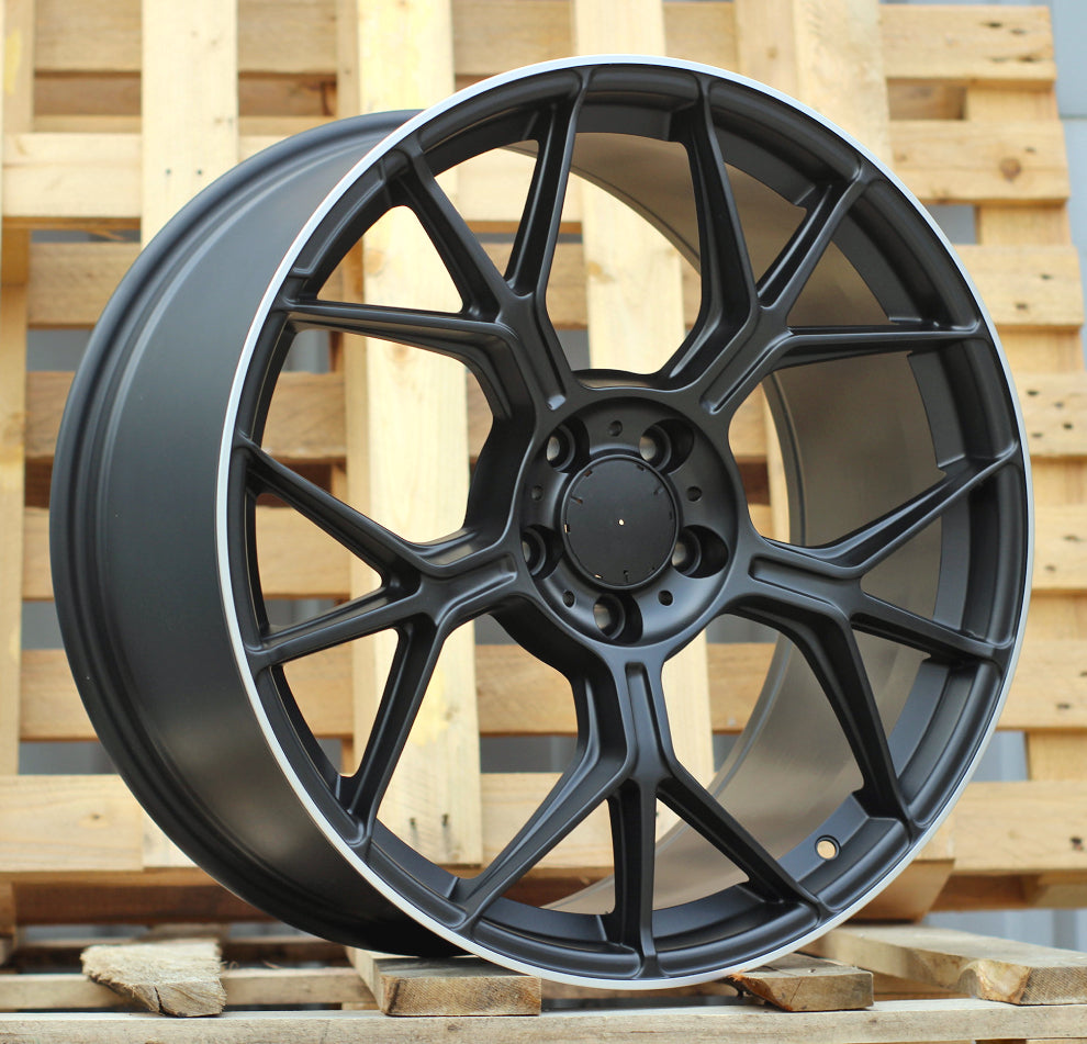 Alu kola pro Mercedes FBX120 8.5x19 5x112 ET40 66.6 Satin Black & Silver Lip