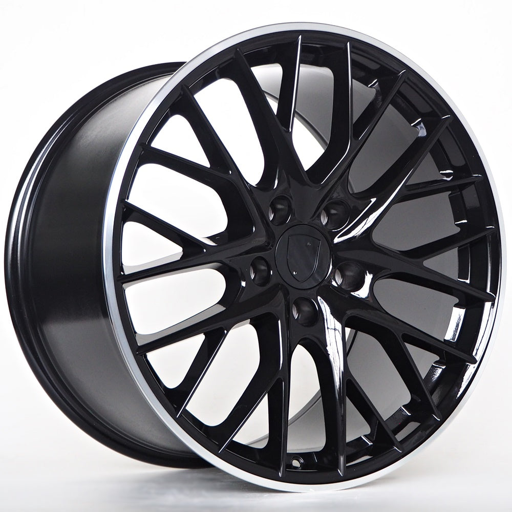 Alu kola pro Porsche Mason 9,5x20 5x130 ET61 71,6 Black Lip Polished