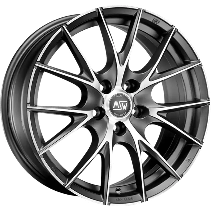 Alu kola MSW 25 8x18 5x120 ET45 Matt Titanium Full Polished