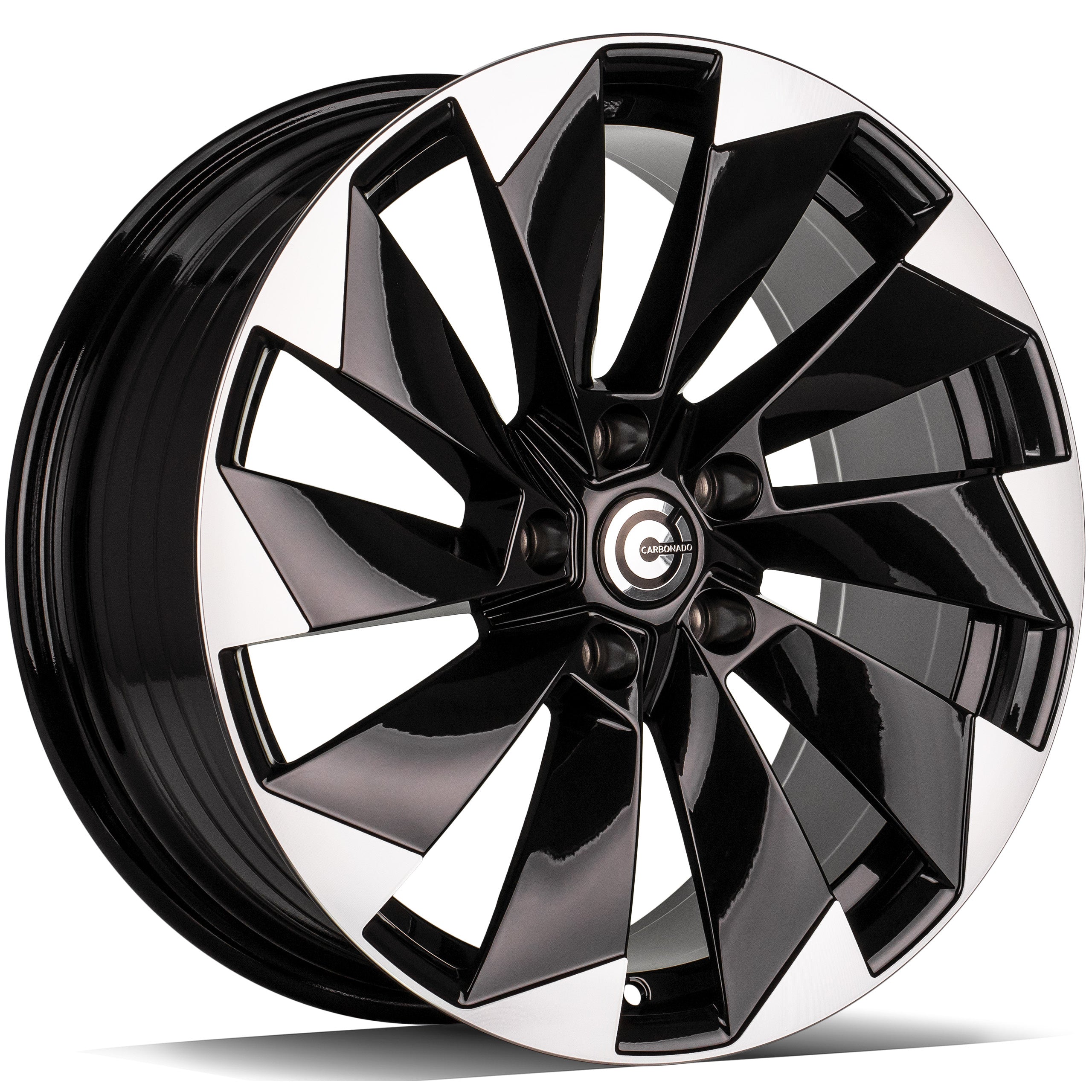 Alu kola Carbonado Mask 8x18 5x112 ET40 57.1 Black Front Polished | Wheelsup.cz