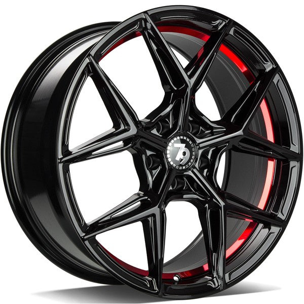 Alu kola seventy9 SCF-B 9x18 5x120 ET35 72.6 Black Glossy Red Inner Lip | Wheelsup.cz