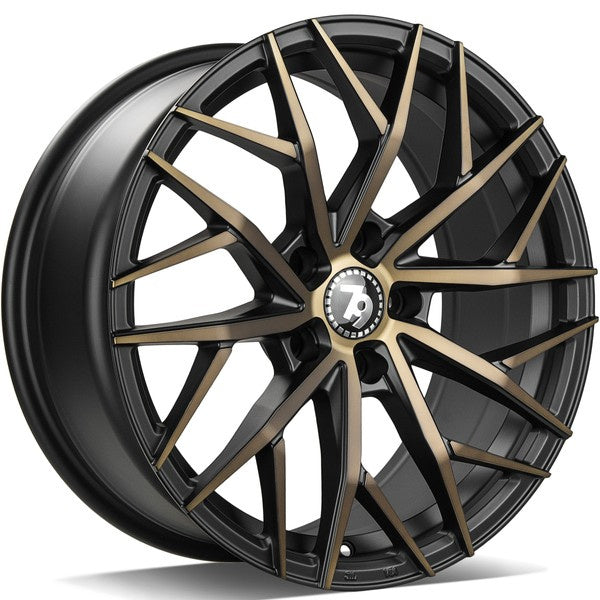 Alu kola seventy9 SV-C 8x18 5x120 ET33 72.6 Black Glossy Gold Front | Wheelsup.cz