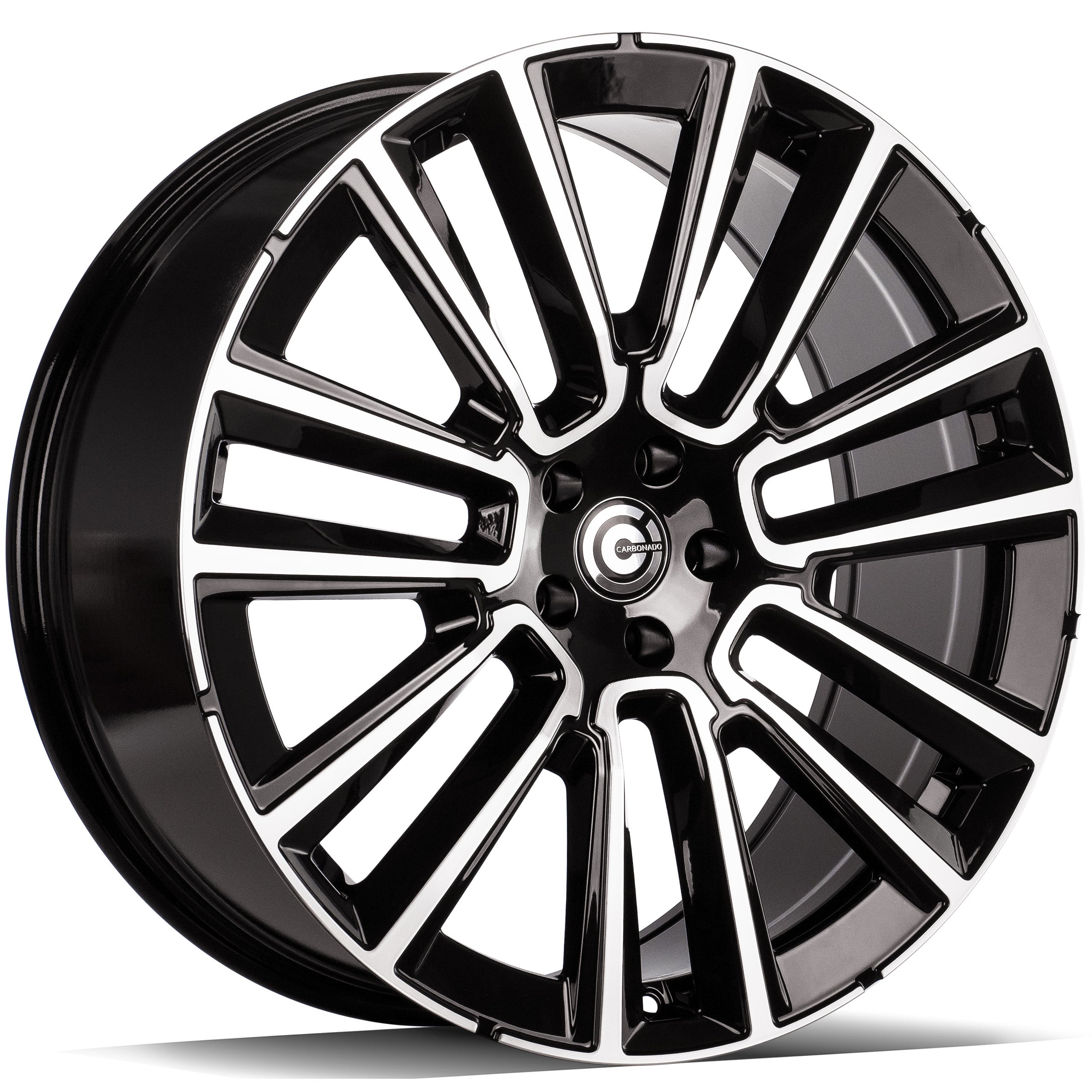 Alu kola Carbonado Knockout 8x19 5x108 ET42 67.1 Black Front Polished