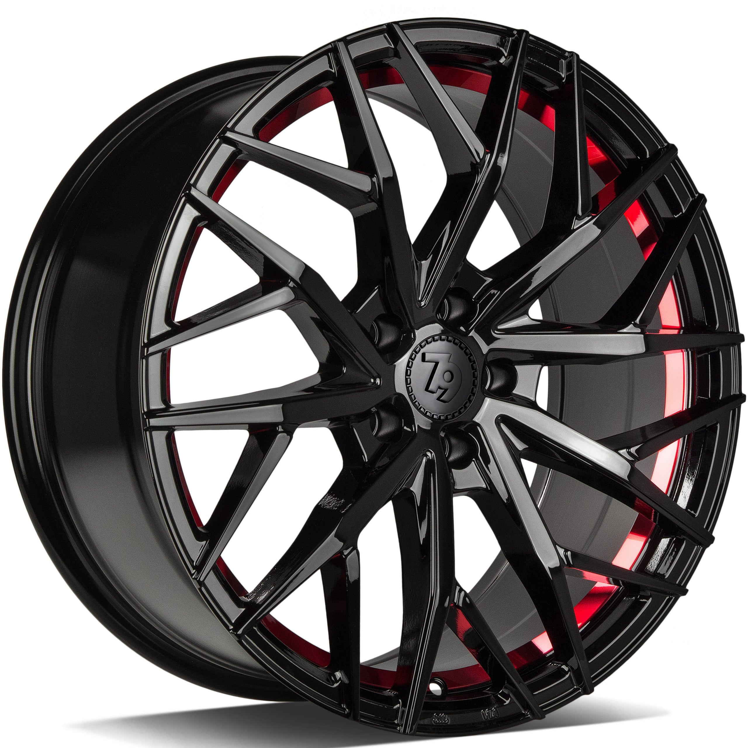 Alu kola seventy9 SV-C 8.5x19 5x112 ET45 66.5 Black Glossy Red Inner Lip | Wheelsup.cz
