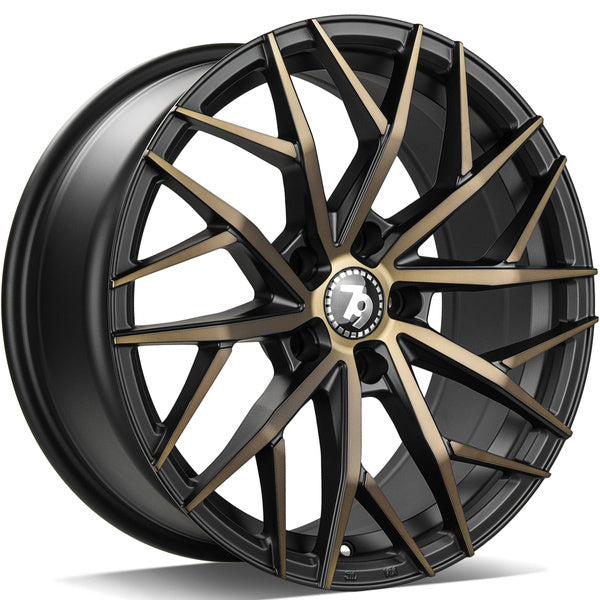 Alu kola seventy9 SV-C 8.5x19 5x114.3 ET40 73.1 Black Glossy Gold Front | Wheelsup.cz