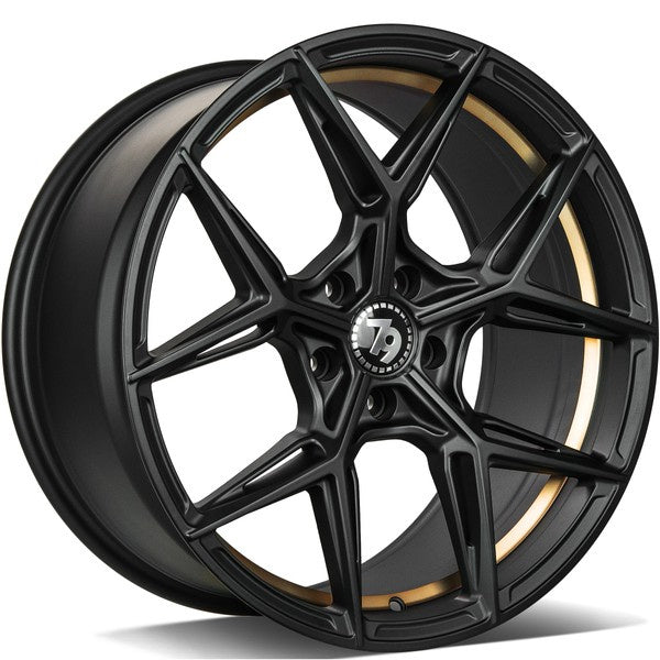 Alu kola seventy9 SCF-B 9.5x19 5x120 ET35 72.6 Black Matt Gold Inner Lip | Wheelsup.cz