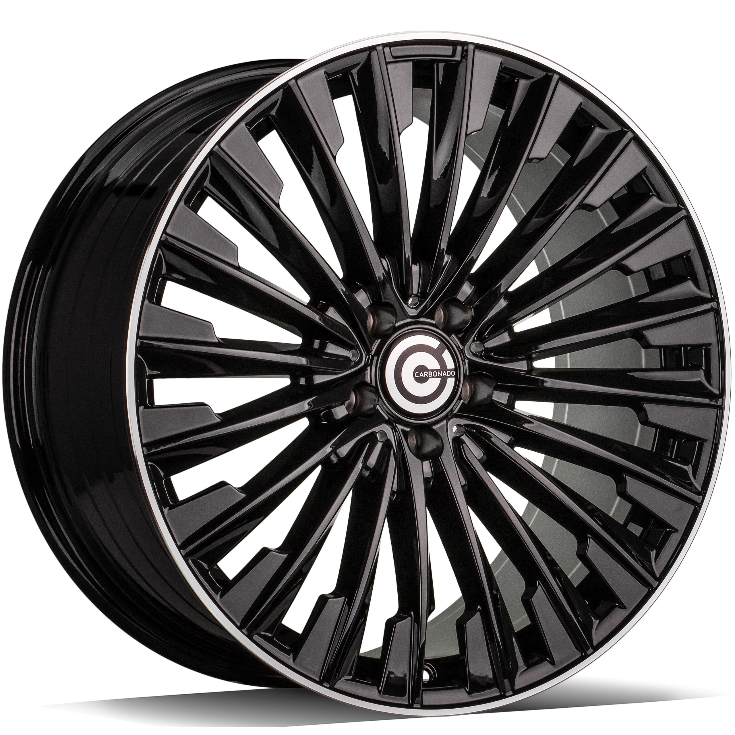 Alu kola Carbonado Action 8.5x20 5x112 ET30 66.6 Black Glossy Lip Polished | Wheelsup.cz