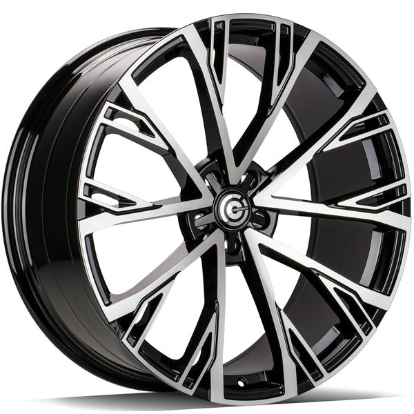 Alu kola Carbonado Star 9.5x22 5x112 ET25 66.5 Black Front Polished | Wheelsup.cz