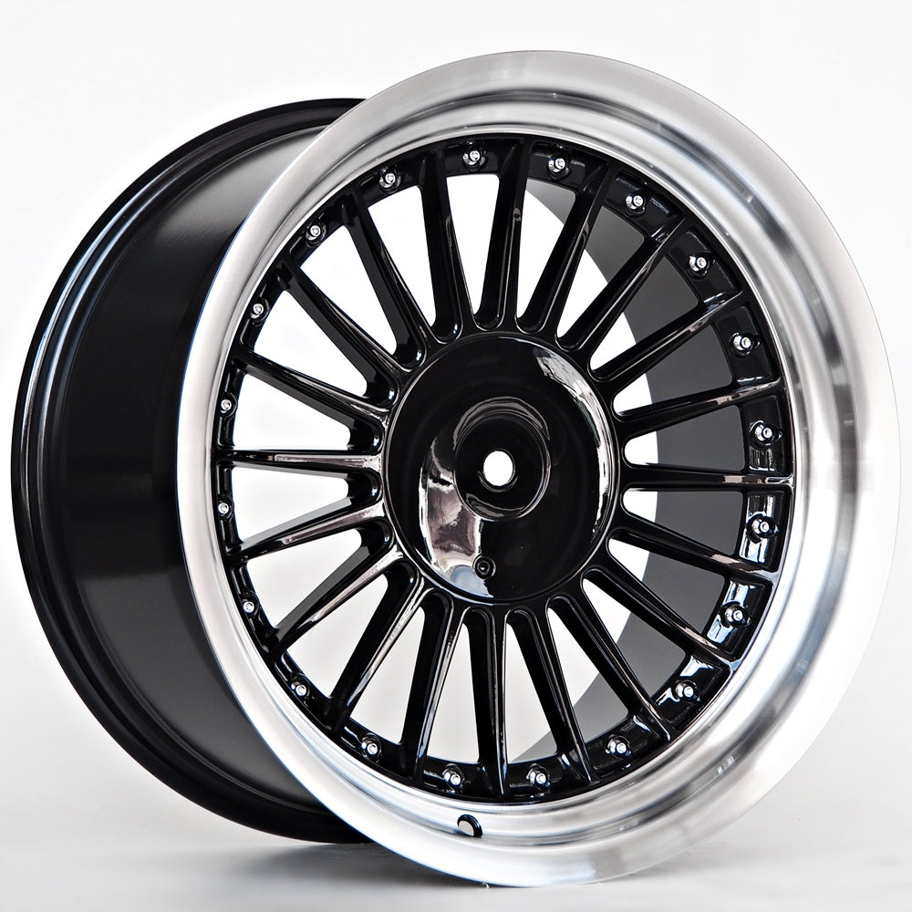 Alu kola pro BMW Steel 8X17 5X120 ET20 74,1 Black Machined Lip Chrome Rivets