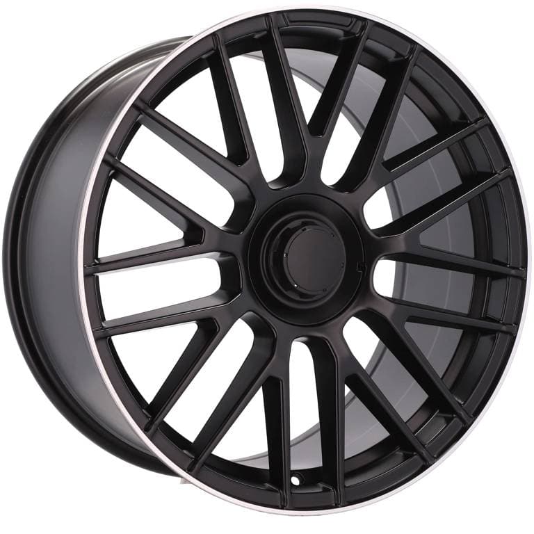 Alu kola pro Mercedes B1268 9x18 5x112 ET50 66.6 Black Half Matt & Polished Lip