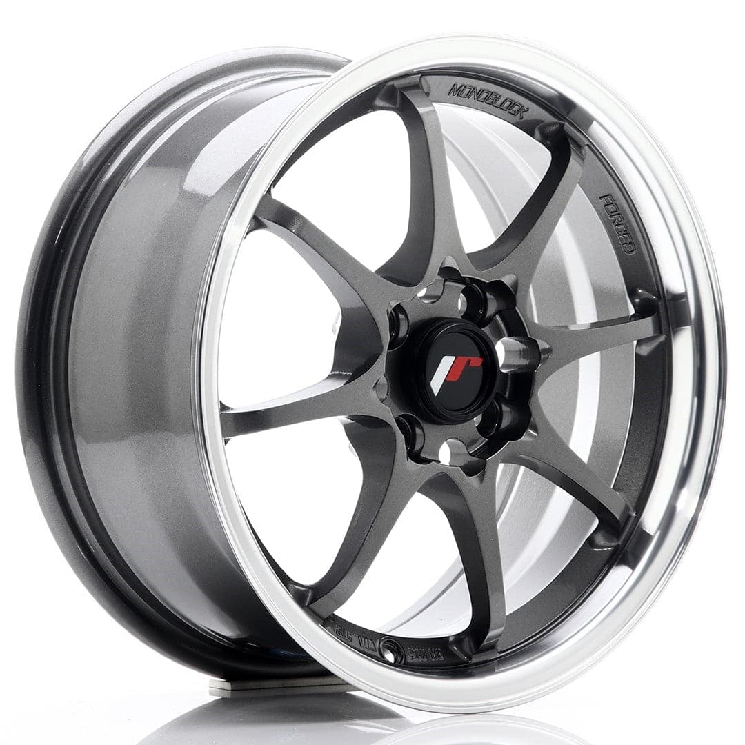 Alu kola Japan Racing JR5 15x7 ET35 4x100 Gun Metal w/Machined Lip WheelsUp