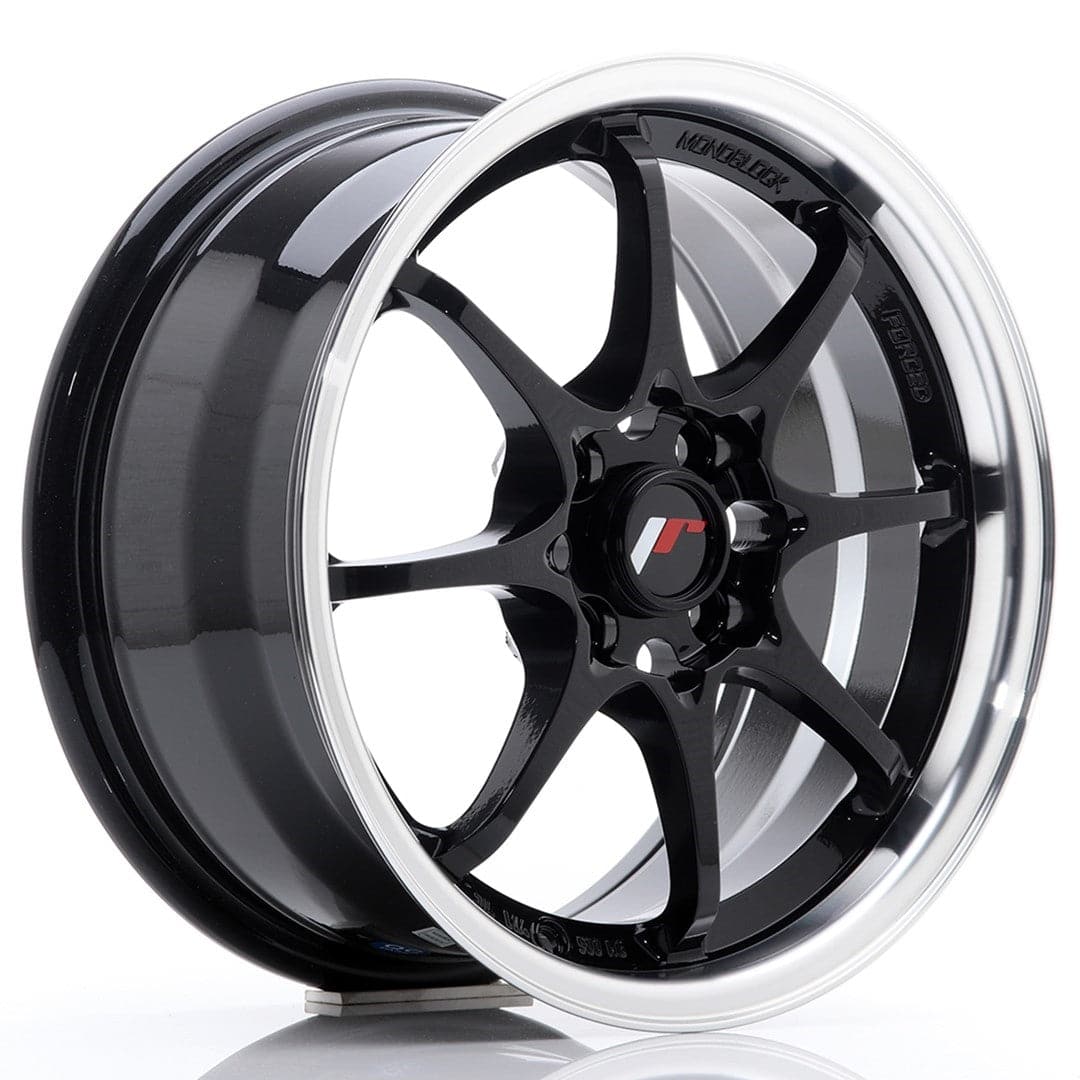 Alu kola Japan Racing JR5 15x7 ET35 4x100 Gloss Black w/Machined Lip WheelsUp