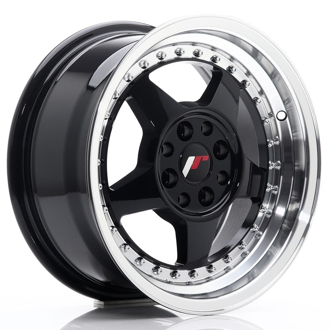 Alu kola Japan Racing JR6 15x7 ET35 4x100/114 Glossy Black w/Machined Lip WheelsUp