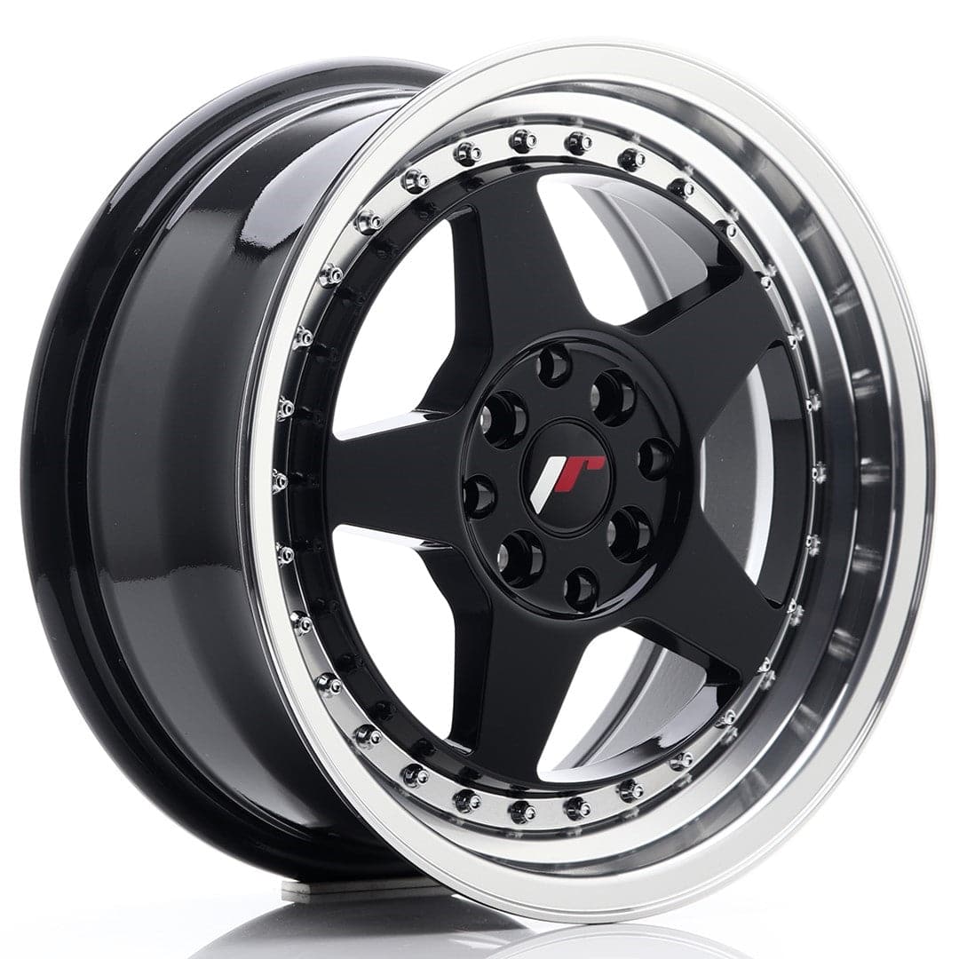 Alu kola Japan Racing JR6 16x7 ET35 4x100/114 Glossy Black w/Machined Lip WheelsUp