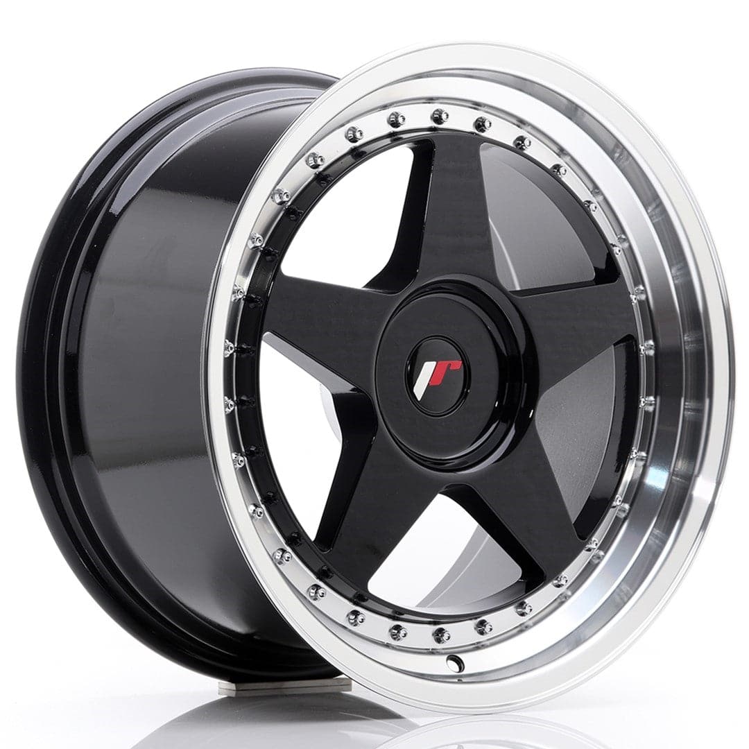 Alu kola Japan Racing JR6 18x9,5 ET20-40 BLANK Glossy Black w/Machined Lip WheelsUp