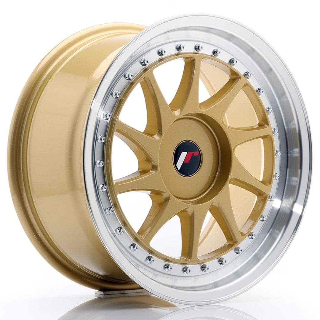 Alu kola Japan Racing JR26 17x8 ET20-35 BLANK Gold w/Machined Lip WheelsUp