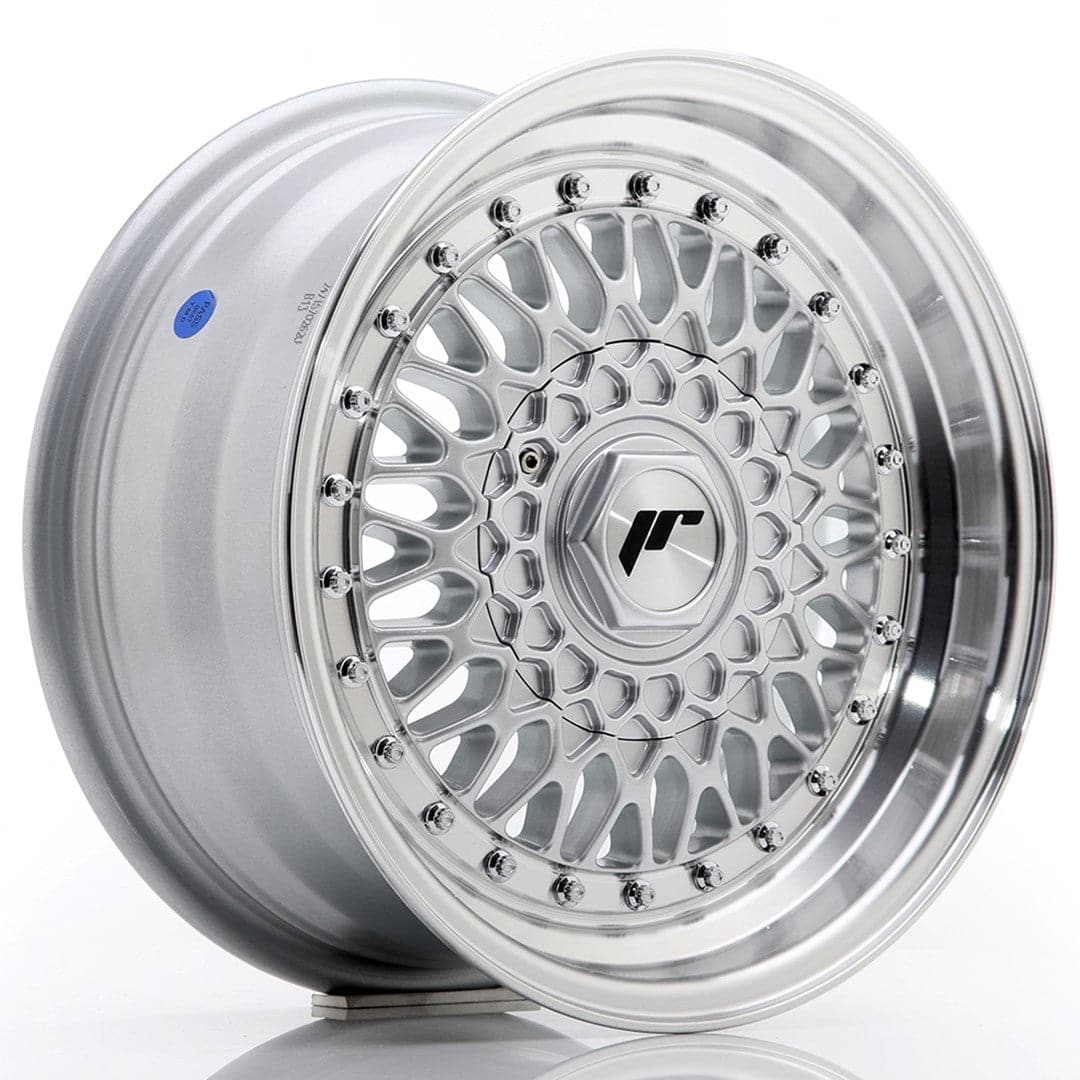 Alu kola Japan Racing JR9 15x7 ET20 4x100/108 Silver w/Machined Lip+Silver Rivets WheelsUp
