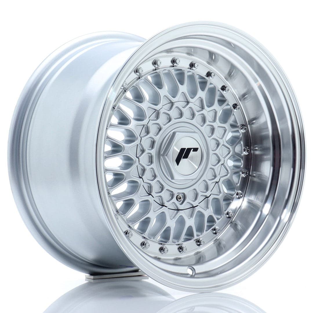 Alu kola Japan Racing JR9 15x9 ET10 4x100/108 Silver w/Machined Lip+Silver Rivets WheelsUp