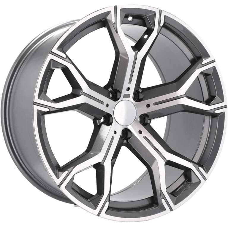 Alu kola pro BMW B5498 9.5x22 5x112 ET37 66.6 Grey Polished Half Matt