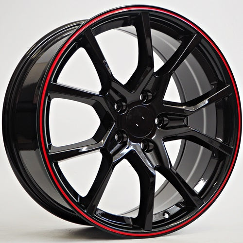 Alu kola Racing Line Nuit 8x18 5x114,3 ET41 Black/Red Line WheelsUp
