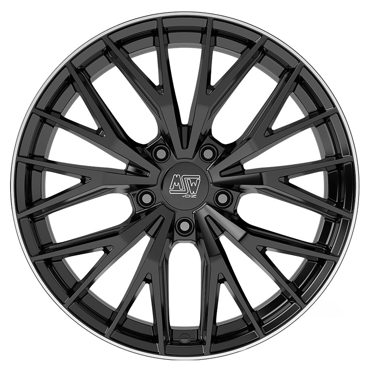 Alu kola MSW 44 8.5x20 5x112 ET28 Gloss Black+Diamond Lip