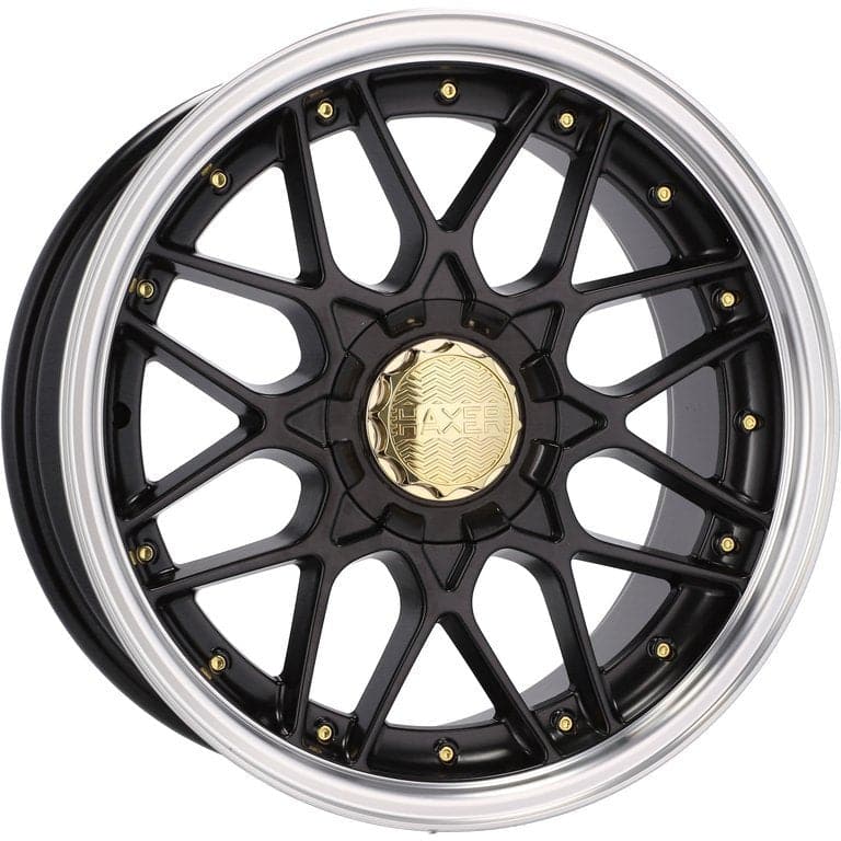 Alu kola HAXER HX025 10x18 5x112 ET15 Black Half Matt & Polished Lip