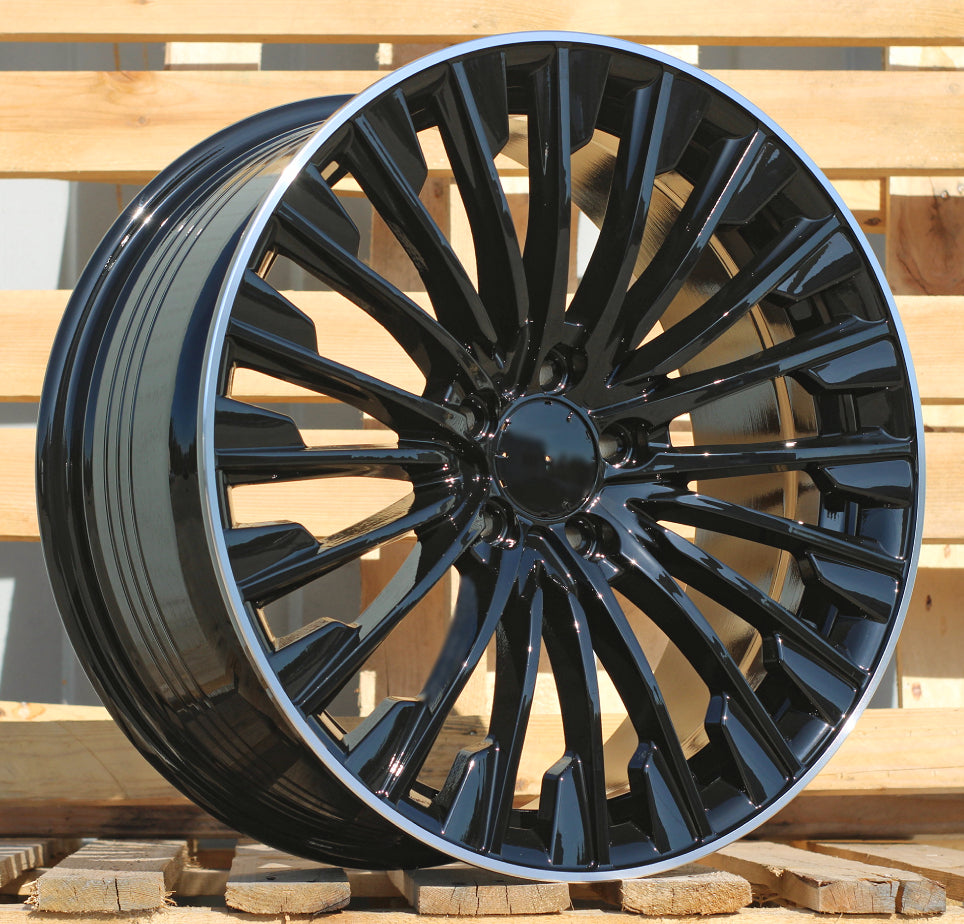 Alu kola pro Mercedes FBX132 9.5x19 5x112 ET51 66.6 Black & Polished Lip