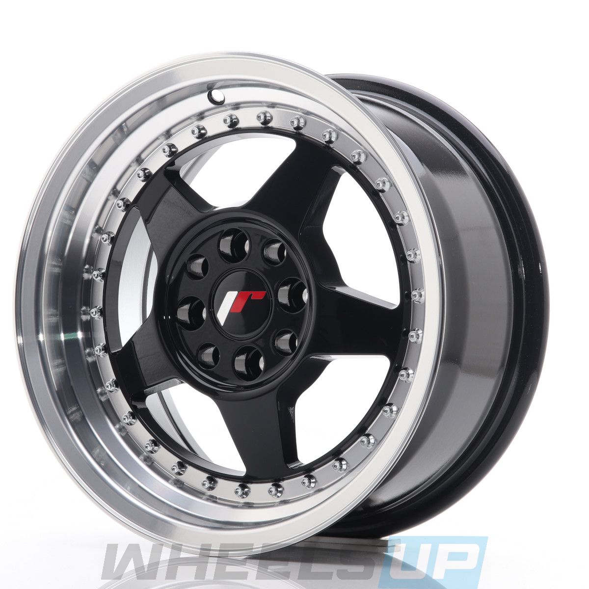 Alu kola Japan Racing JR6 15x8 ET25 4x100/108 Glossy Black w/Machined Lip WheelsUp