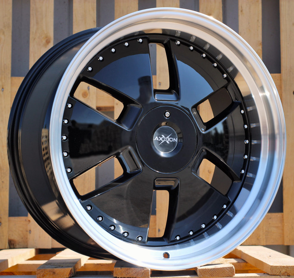 Alu kola pro Mercedes AT674 9x20 5x112 ET30 66.6 Black & Polished Lip