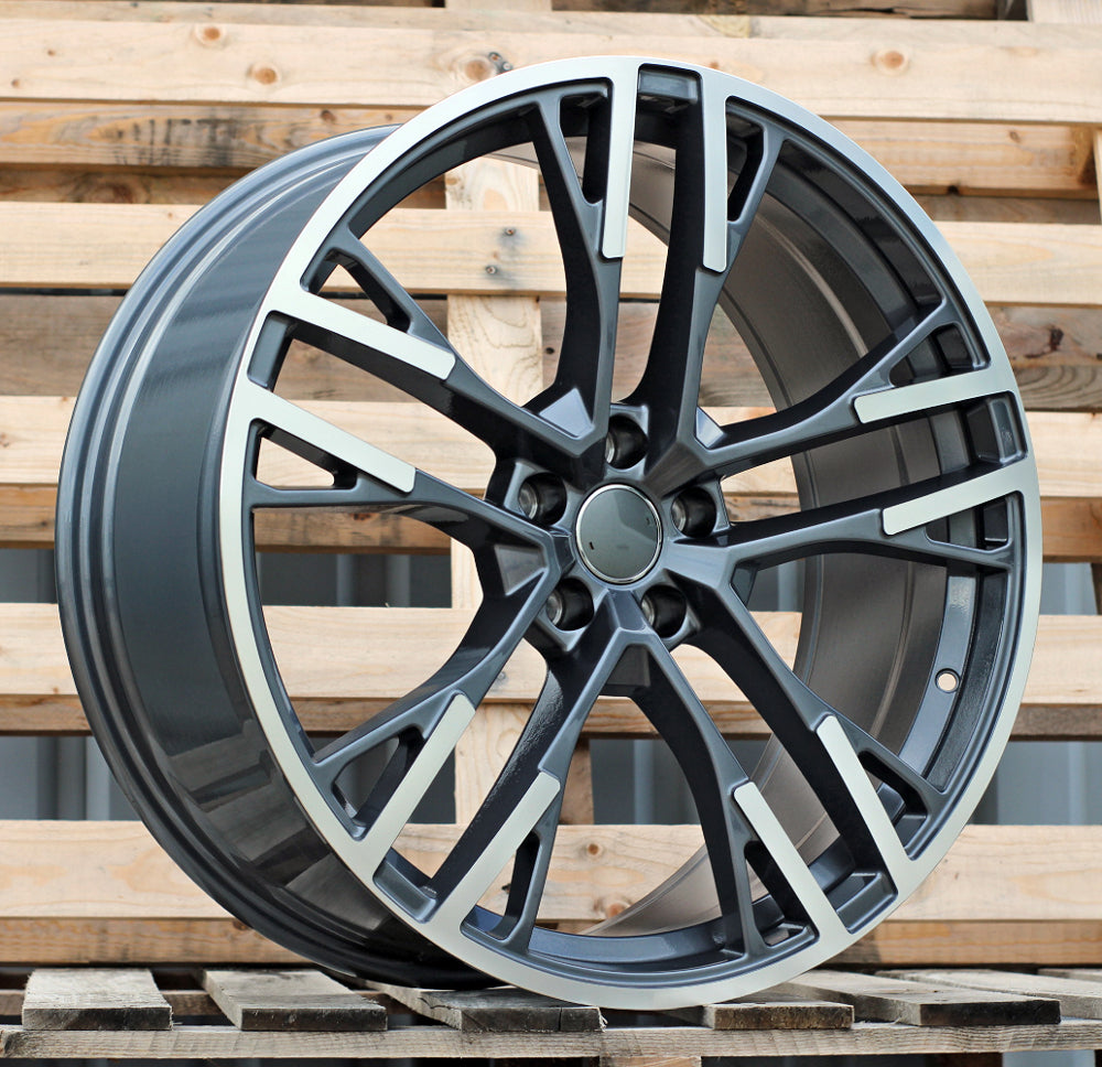 Alu kola pro Audi F726 9x21 5x112 ET30 66.6 Grey Polished