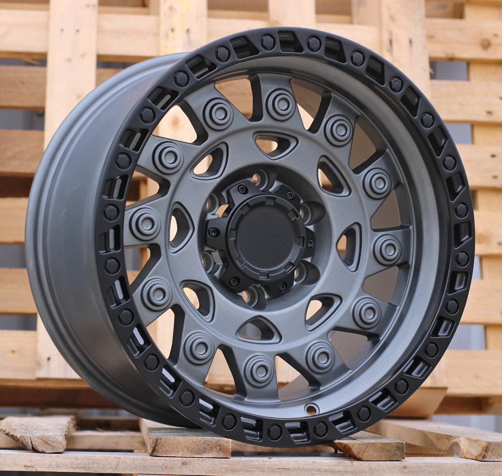 Alu kola pro Offroad H974D 9x17 6x139.7 ET 110.1 Gun Metal & Matt Lip