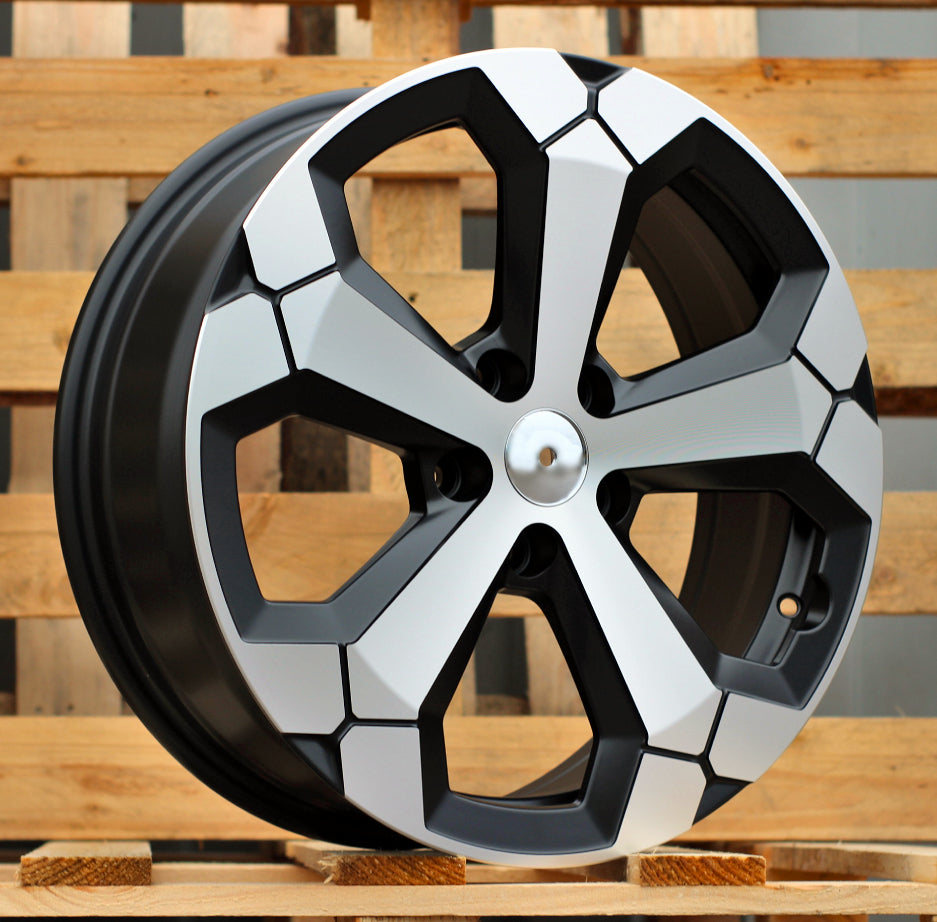 Alu kola pro Dacia Y1274 6.5x17 5x114.3 ET32 Black Polished Half Matt