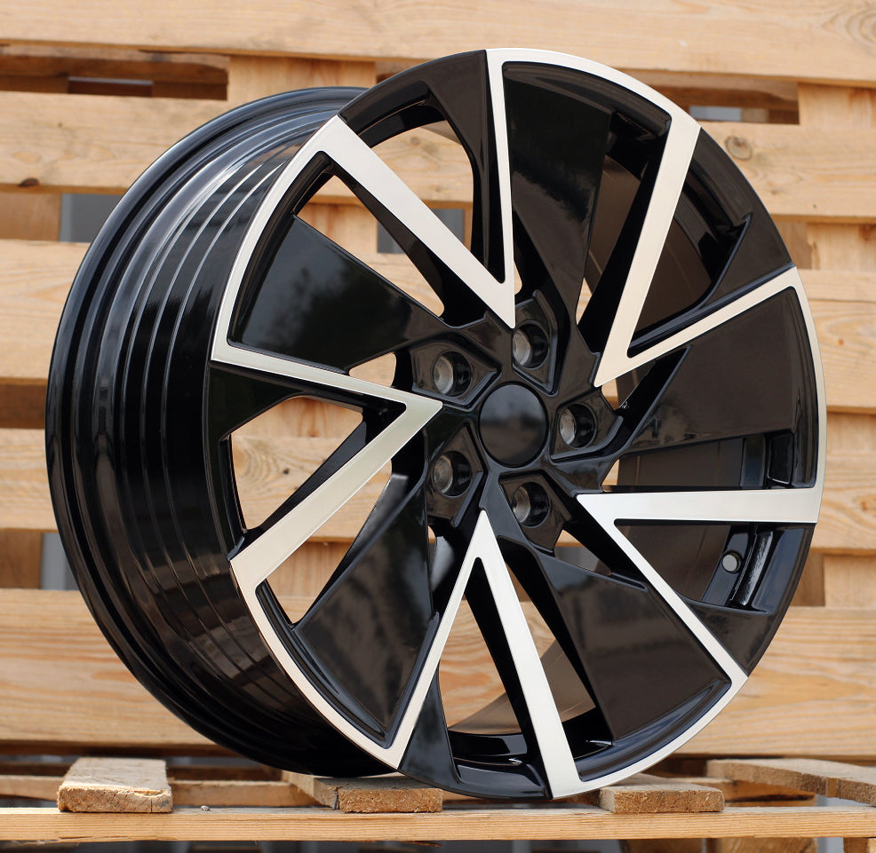 Alu kola pro Škoda YF0445 8x18 5x112 ET45 57.1 Black Polished
