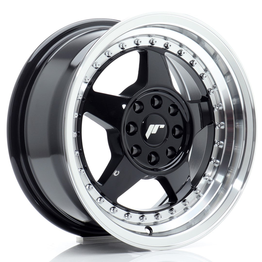 Alu kola Japan Racing JR6 15x7 ET25 4x100/108 Gloss Black w/Machined Lip