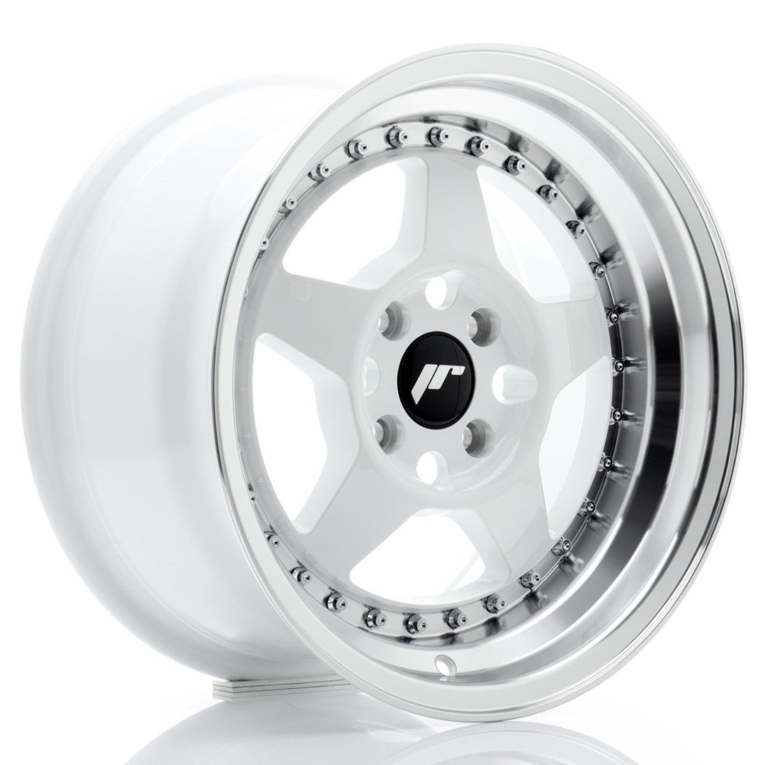 Alu kola Japan Racing JR6 15x8 ET25 4x100 White w/Machined Lip