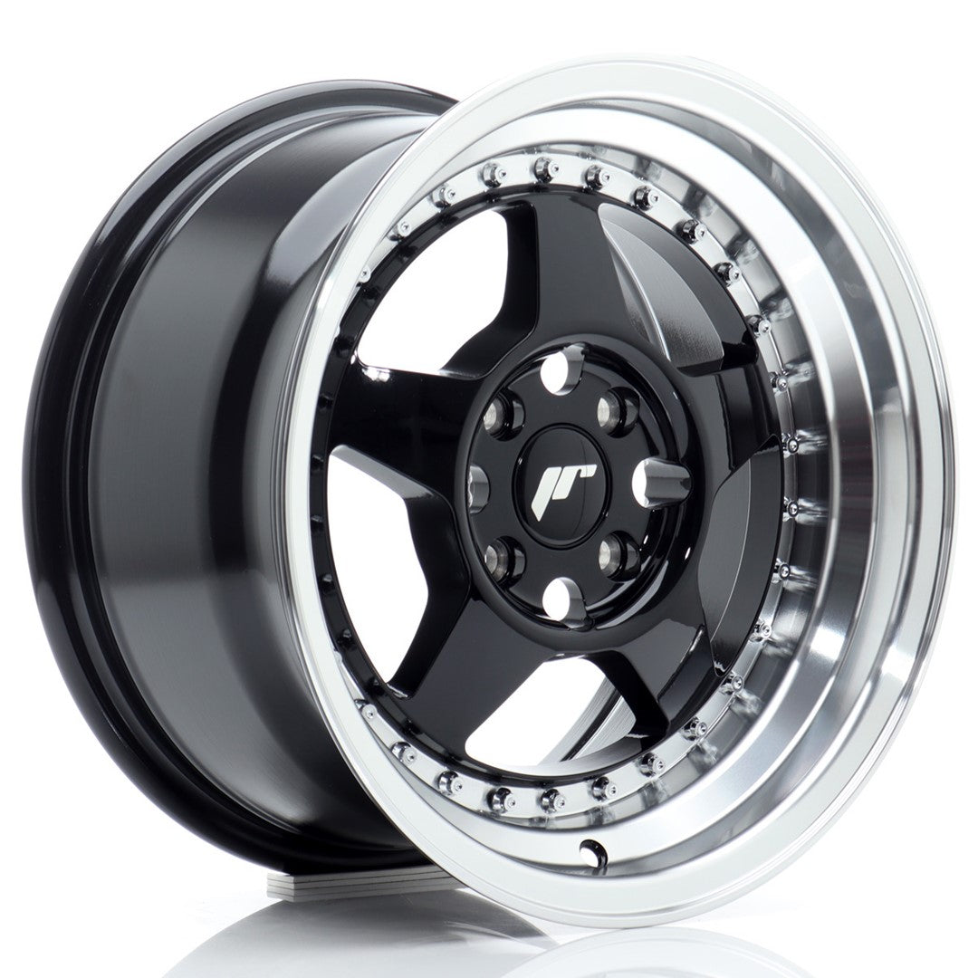 Alu kola Japan Racing JR6 15x8 ET25 4x100 Gloss Black w/Machined Lip