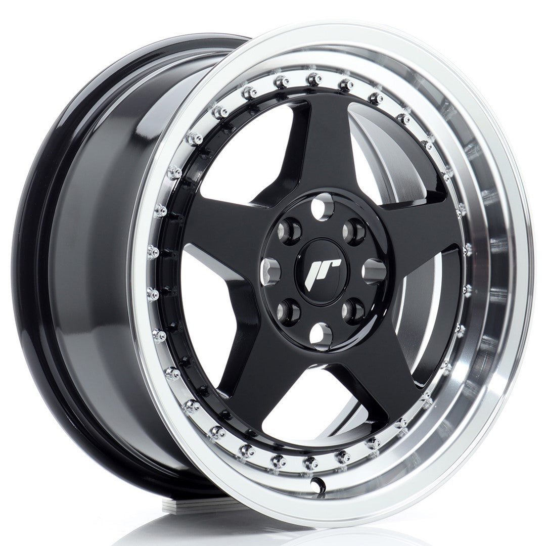 Alu kola Japan Racing JR6 16x7 ET35 4x100 Gloss Black w/Machined Lip