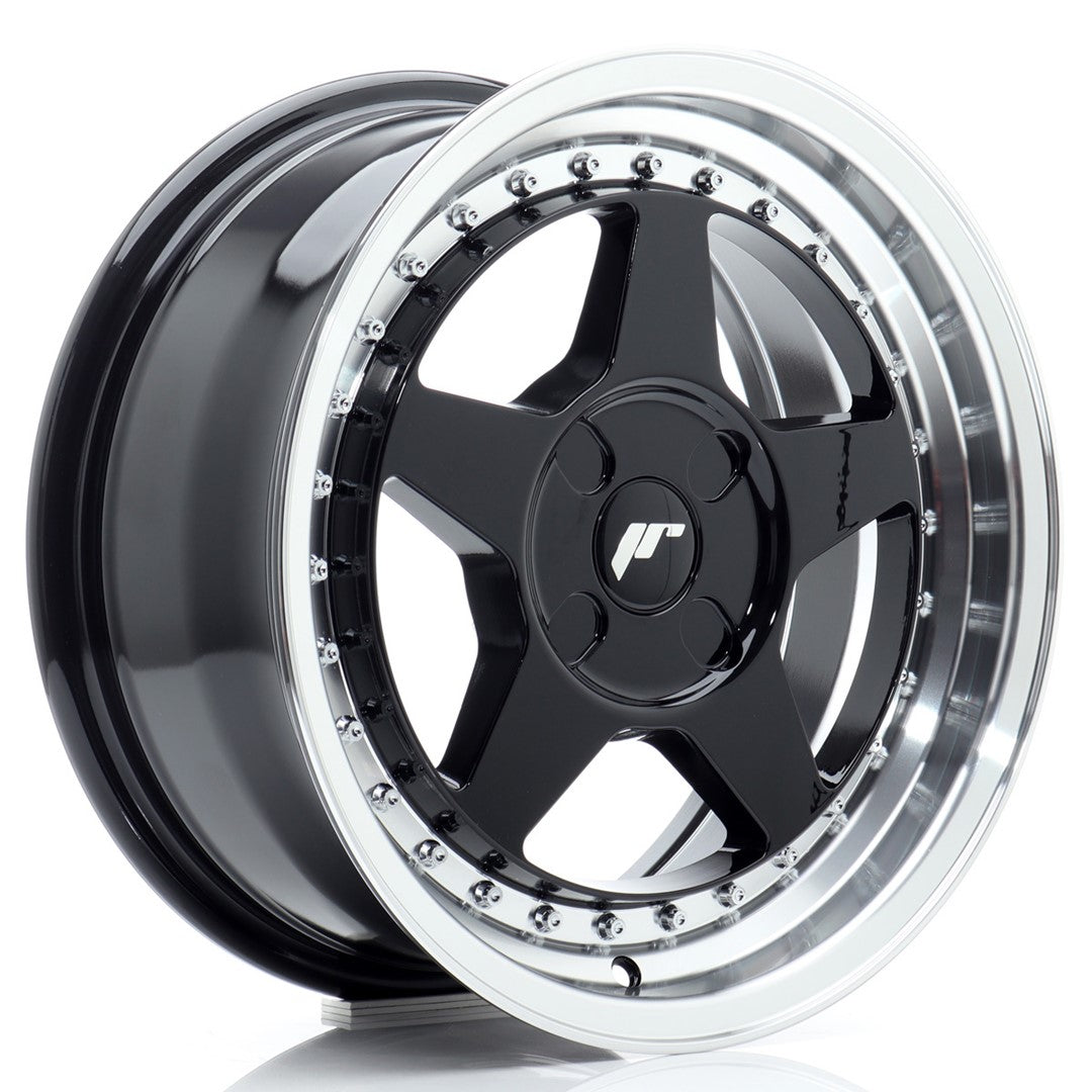 Alu kola Japan Racing JR6 16x7 ET20-35 4H BLANK Gloss Black w/Machined Lip