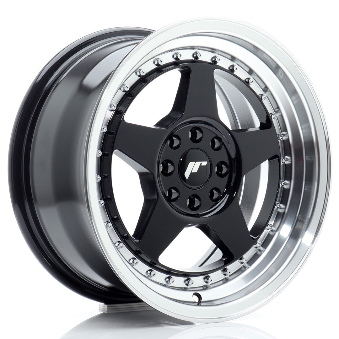 Alu kola Japan Racing JR6 16x8 ET25 4x100/108 Gloss Black w/Machined Lip