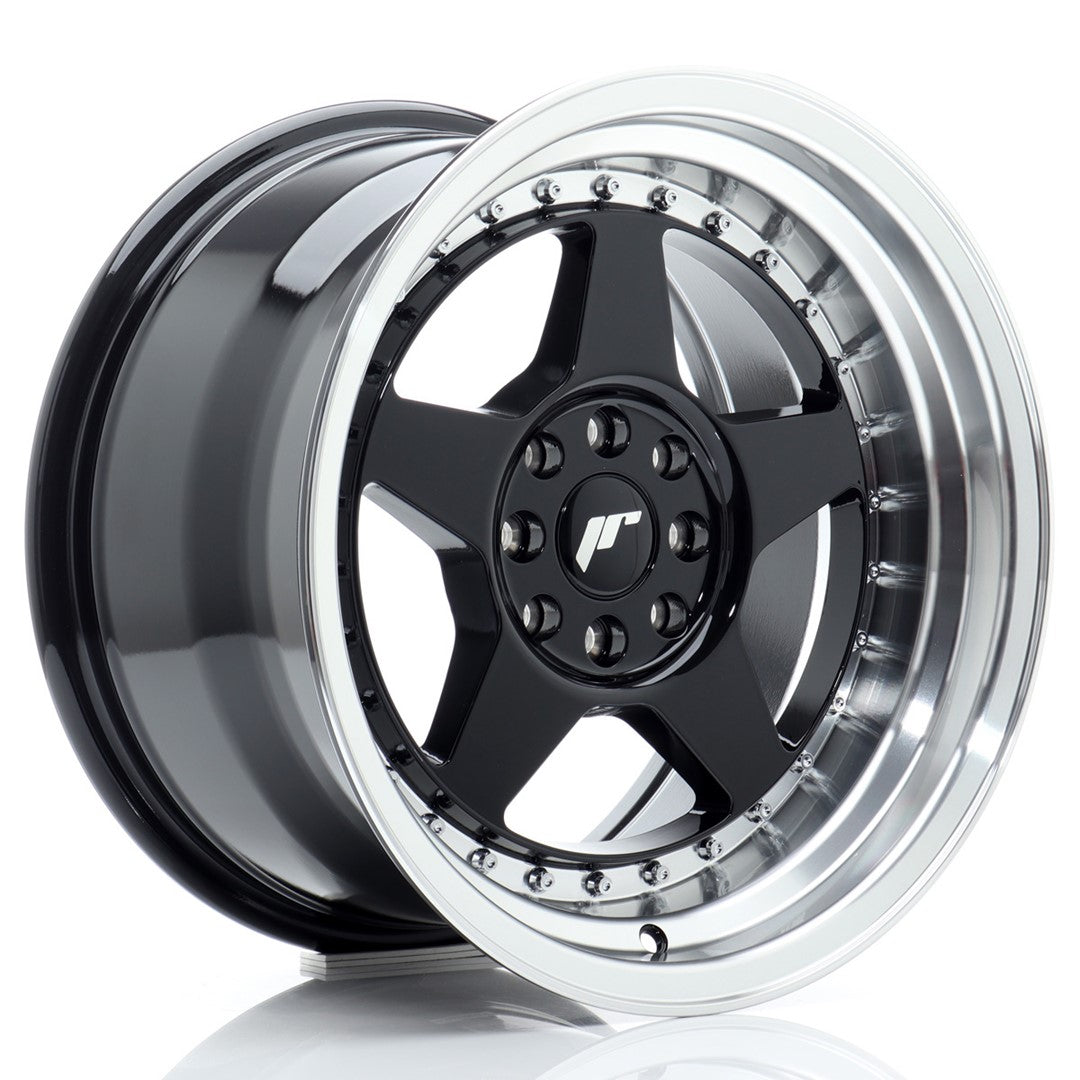 Alu kola Japan Racing JR6 16x9 ET20 4x100/108 Gloss Black w/Machined Lip