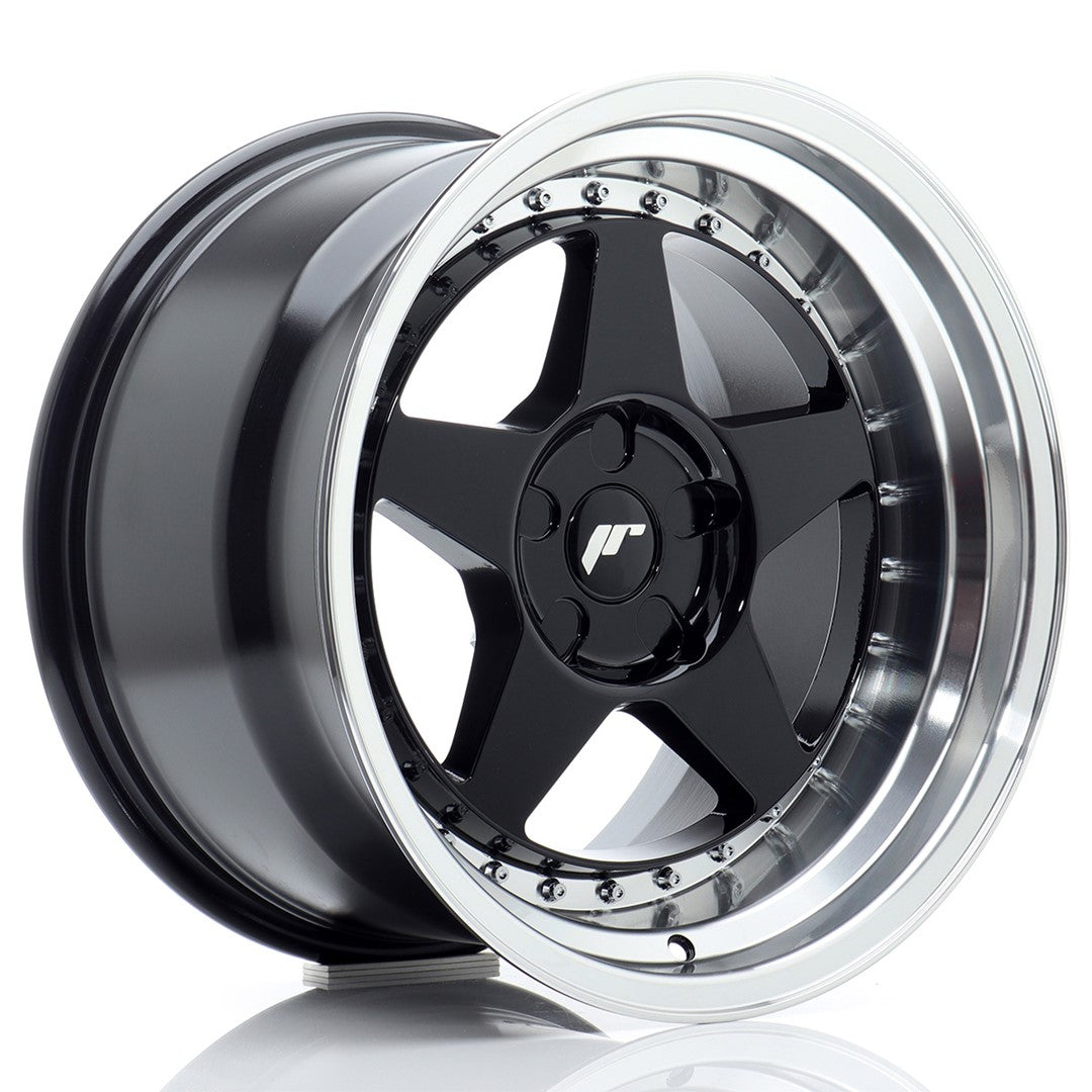 Alu kola Japan Racing JR6 17x10 ET0-20 5H BLANK Gloss Black w/Machined Lip