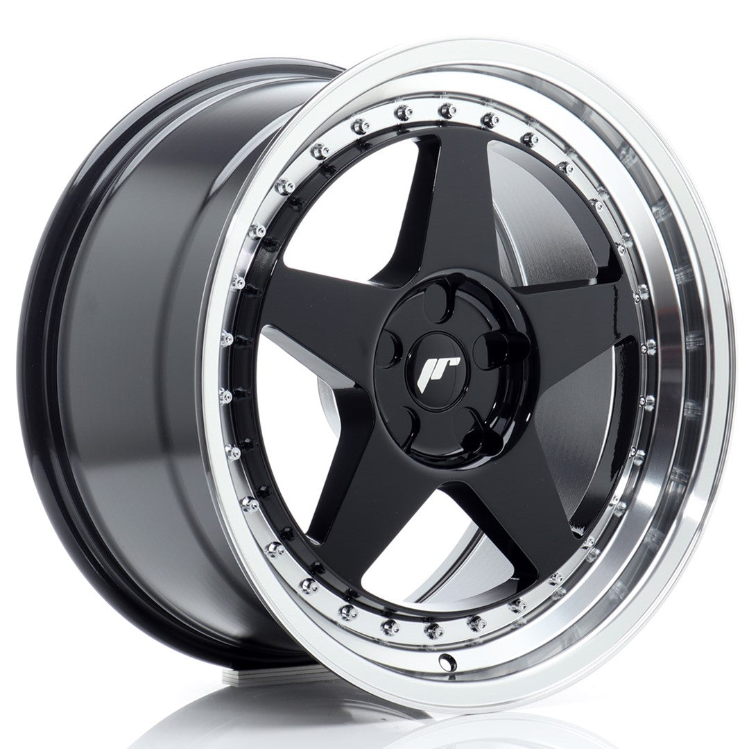 Alu kola Japan Racing JR6 18x9 ET20-35 5H BLANK Gloss Black w/Machined Lip