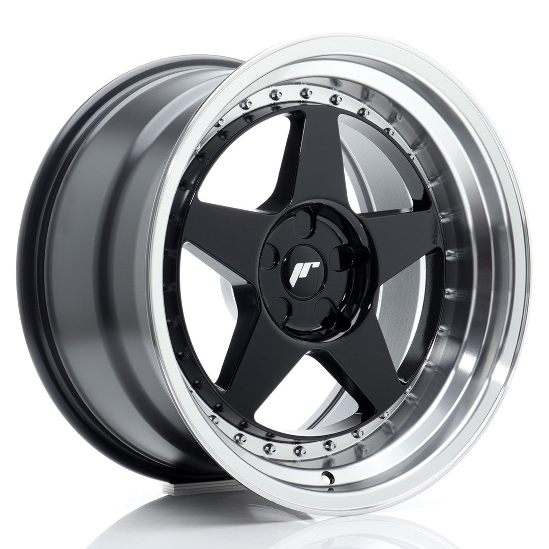 Alu kola Japan Racing JR6 18x10 ET0-25 5H BLANK Gloss Black w/Machined Lip