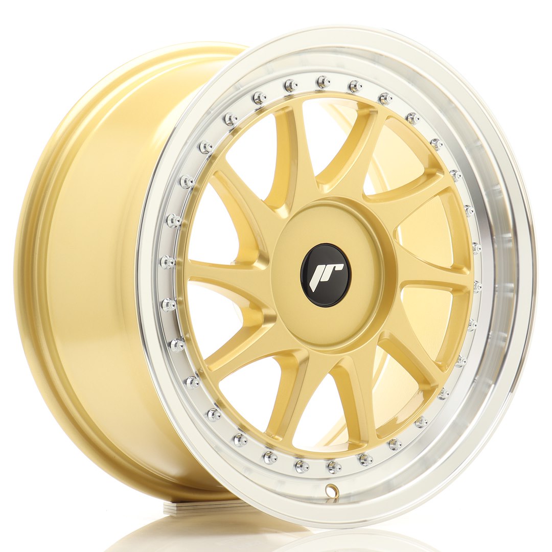 Alu kola Japan Racing JR26 17x8 ET20-35 BLANK Gold w/ Machined Lip | Wheelsup.cz